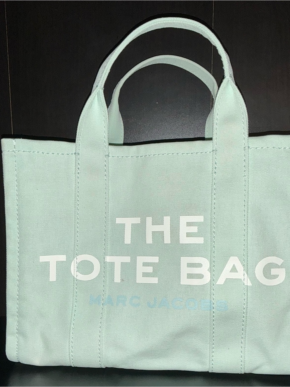 Marc Jacobs Mint Green Canvas Tote with Bold Logo